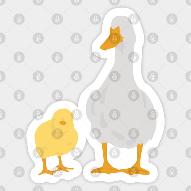 chick and duck Sticker by seem illustrations 